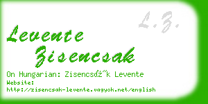 levente zisencsak business card